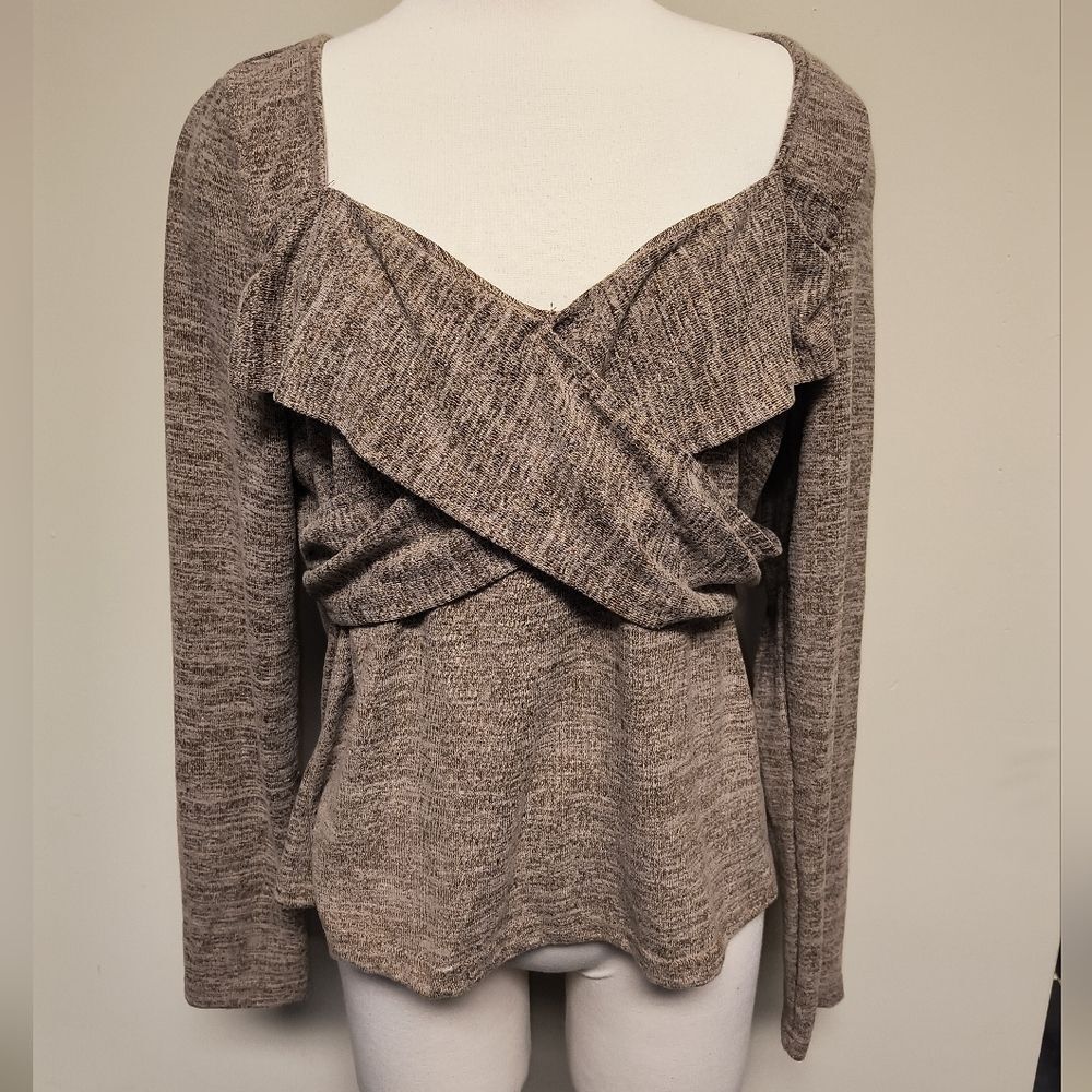 Shein Sexy Curve Taupe Criss Cross Top New